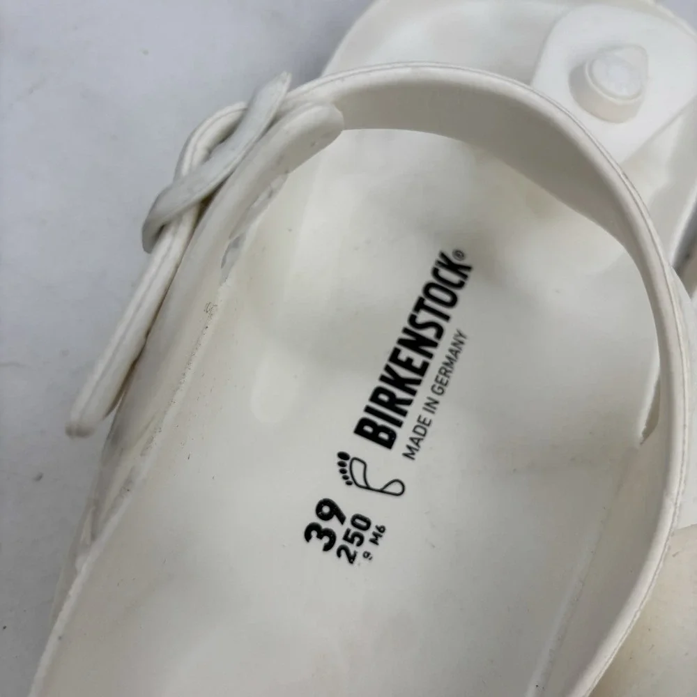 Birkenstock Gizeh Sandals Mens 6  Womens 8 White EVA Flip Flops Made In Germany